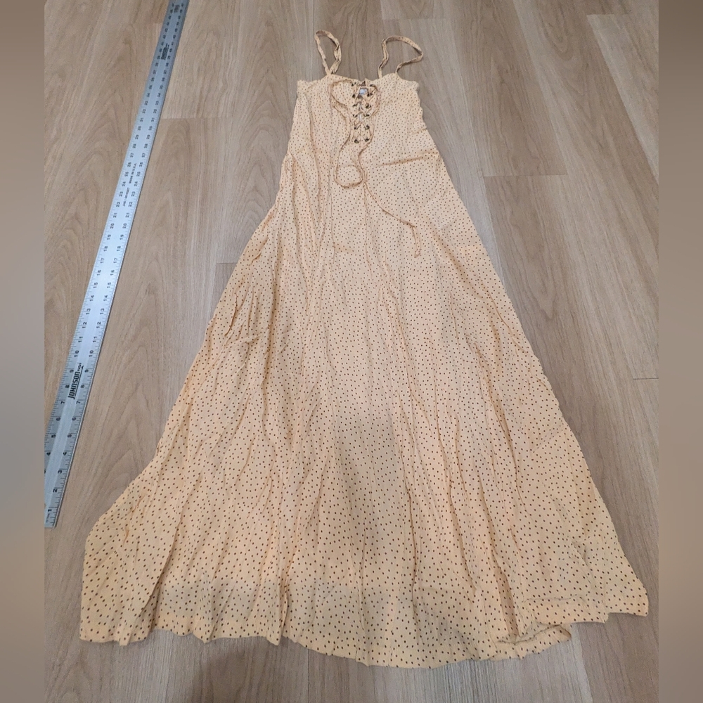 NWT Anthropologie Faithful The Brand Cream And Polka Dot Long Dress Size XS - Picture 2 of 8